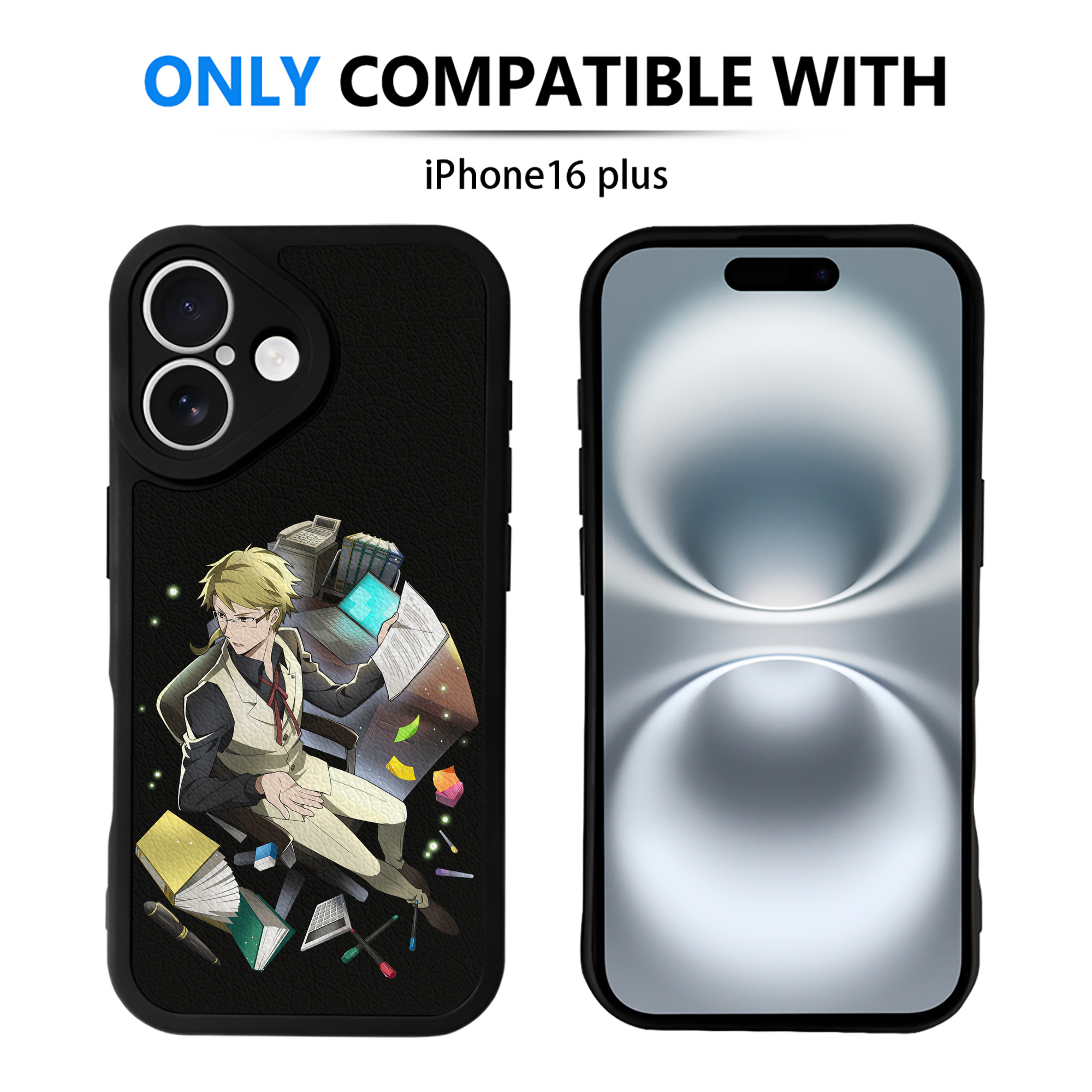 （画像用） 文豪ストレイドッグス Bungo Stray Dogs 【iPhone 16シリーズ対応】シリコンスマホケース（レザー調） 材質：シリコン